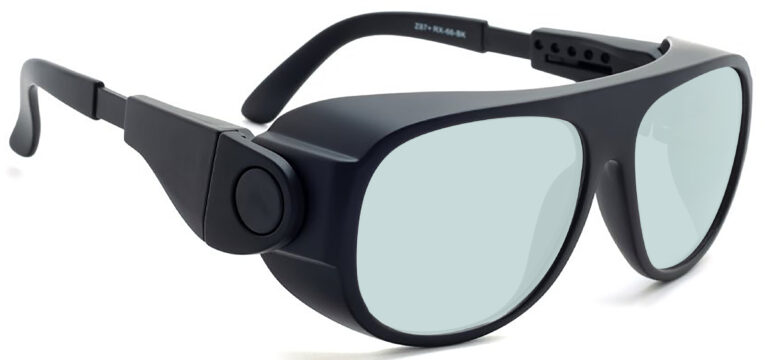 Model 66 Radiation and Laser Safety Glasses in Black, Side Right Angle