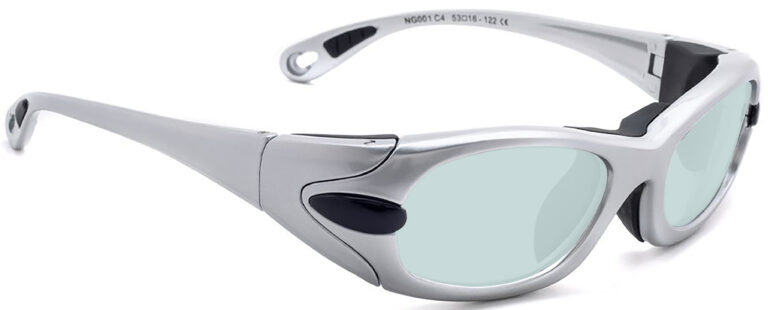 Model EGM Radiation and Laser Safety Glasses in Grey, Side Right Angle