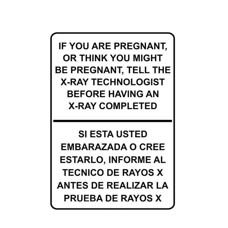 Plastic White Sign for X-Rays, MRI and Microwave