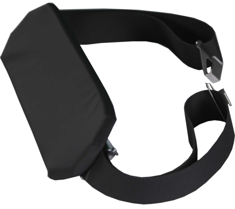Airplane Safety Strap with Padded Mid Panel with Side Rail Clips