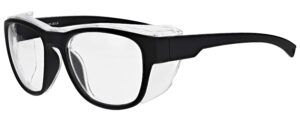 Medical Prescription Safety Glasses RX-X26 in Black Frame with Clear Lens in Side Left Angle