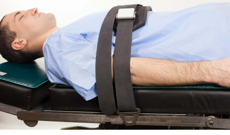 Padded Rubber Patient Restraint Strap with Buckles and Hooks