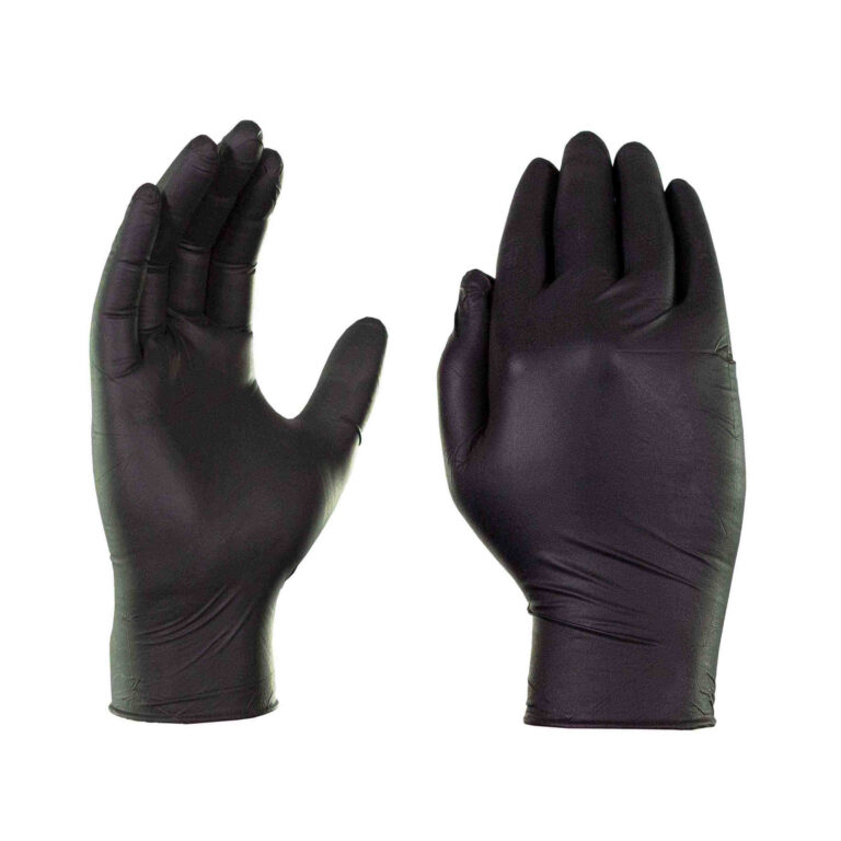 Professional Black Nitrile PF Exam Gloves